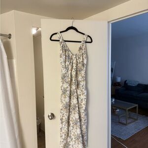 Abercrombie & Fitch Cinched Neck Slip Midi Dress